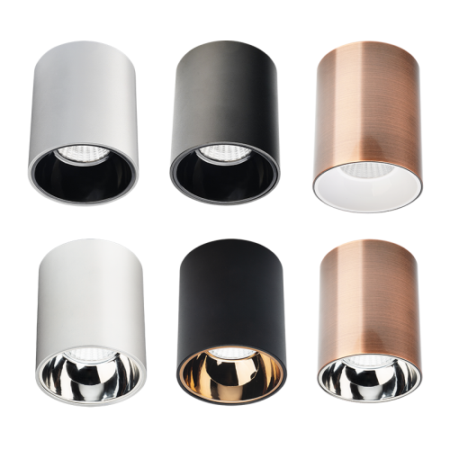 Surface mounted light with electroplating ring